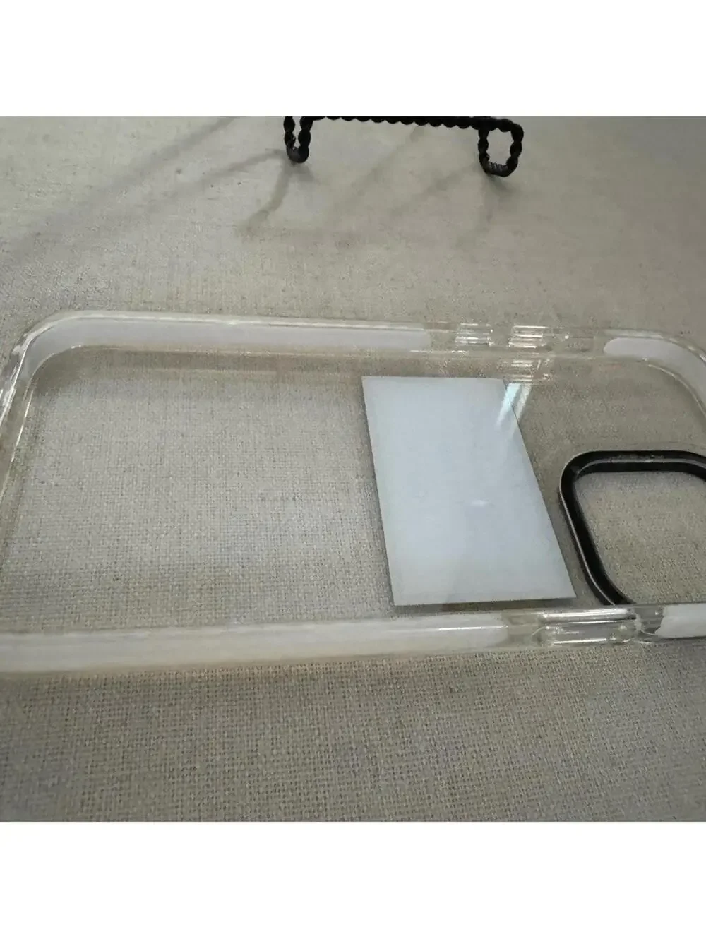 Blanc Space iPhone 14 Pro Max clear phone case with text